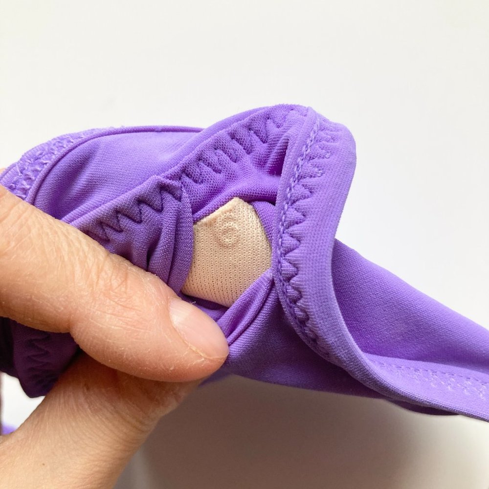 LULULEMON Beach Break Power Purple Black Halter Tie Triangle Bikini Top - Picture 11 of 12